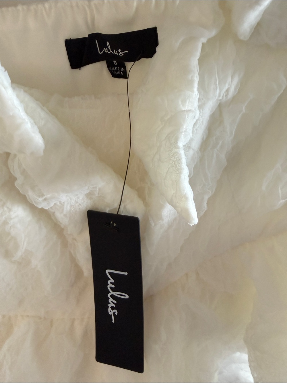 Lulu's White Ruffled Crop Top - Picture 2 of 3